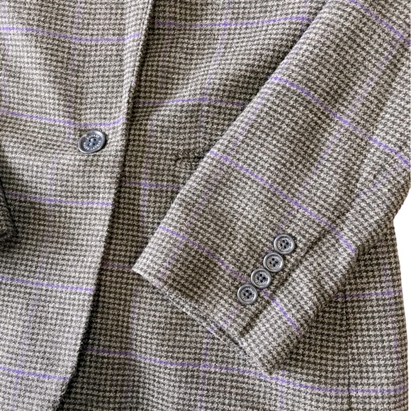 Ralph Lauren Green Label Size 14 Women's Black/Gray/Purple Patterned Blazer - Picture 3 of 7